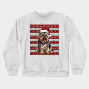 Funny Yorkshire Terrier Christmas Ugly Crewneck Sweatshirt